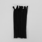 Молния потайная, №3, неразъёмная, потайная, замок автомат, 20 см, цвет чёрный, цена за 1 штуку - Фото 3