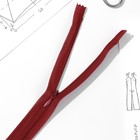 Молния потайная, №3, неразъёмная, потайная, замок автомат, 30 см, цвет бордовый - Фото 3