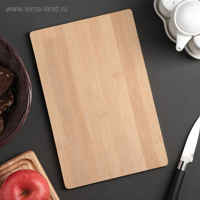 Доска разделочная Доляна «Марно», бамбук, 28×18 см - Фото 1