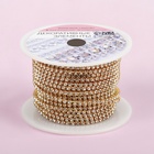 Цепь со стразами, металл, стекло, 2 мм, 9±1 м, цвет золотой - Фото 5