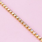 Цепь со стразами, с голографией, металл, стекло, 2 мм, 9±1 м, цвет золотой - Фото 2