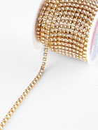 Цепь со стразами, металл, стекло, 3.5 мм, 9±1 м, цвет золотой - Фото 3