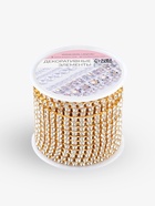 Цепь со стразами, металл, стекло, 3.5 мм, 9±1 м, цвет золотой - Фото 5