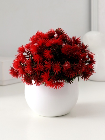 Искусственный цветок в горшке «Пушистые колючки», 9×13 см, МИКС