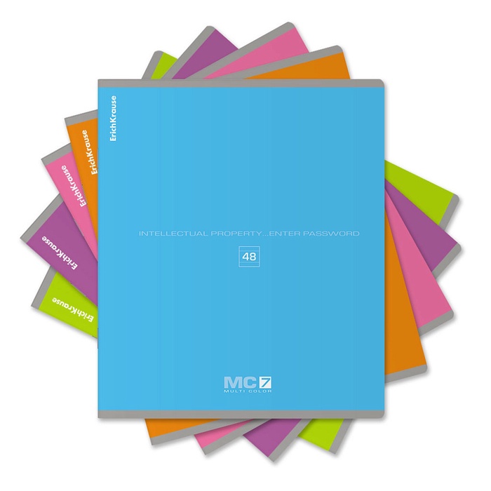 Тетрадь 48 листов в линейку ErichKrause, обложка мелованный картон, блок офсет, 100% белизна, МИКС - Фото 1