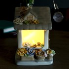 Сувенир керамика световой "Цветочный домик" 14,5х10,5х12 см - Фото 6
