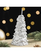 Свеча новогодняя «Ёлка», 10×5 см, серебро - Фото 2