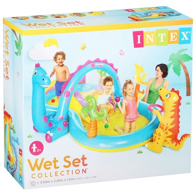 Игровой центр «Динозавр», с распылителем, 302×229×112 см, от 2 лет, 57135NP INTEX