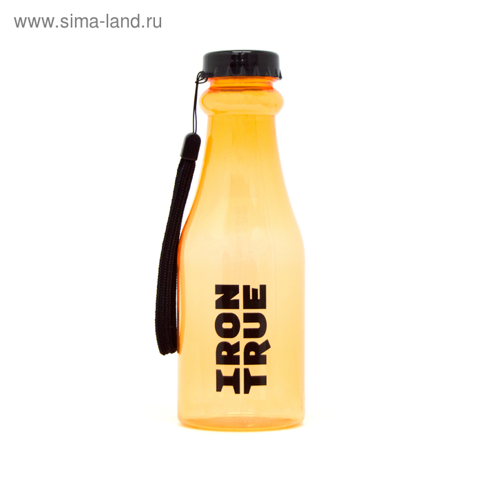 Бутылка спортивная IRONTRUE Черный-Оранжевый 550 мл - Фото 1