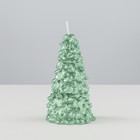 Свеча новогодняя "Ёлка" 10х5см, зелёный металлик - фото 3081515