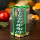 Свеча новогодняя "Ёлка" 10х5см, зелёный металлик - Фото 4