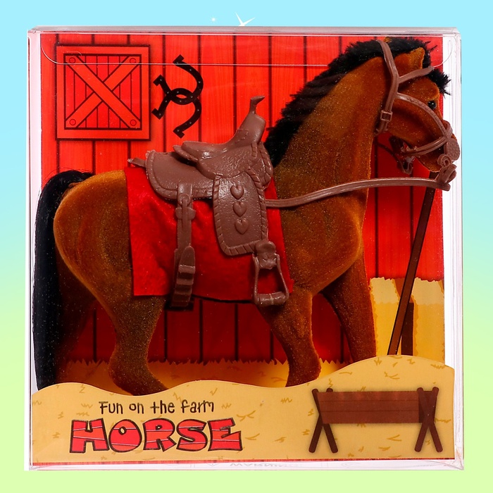 Лошадь флок с аксессуарами, МИКС - фото 1907028051