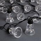 Гирлянда "Нить" улично-комнатная с насадками "Колокол", 5м, LED(IP44)-40-220V, 8 режимов, нить тёмная, свечение синее - Фото 2