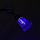 Гирлянда "Нить" улично-комнатная с насадками "Колокол", 5м, LED(IP44)-40-220V, 8 режимов, нить тёмная, свечение синее - Фото 6