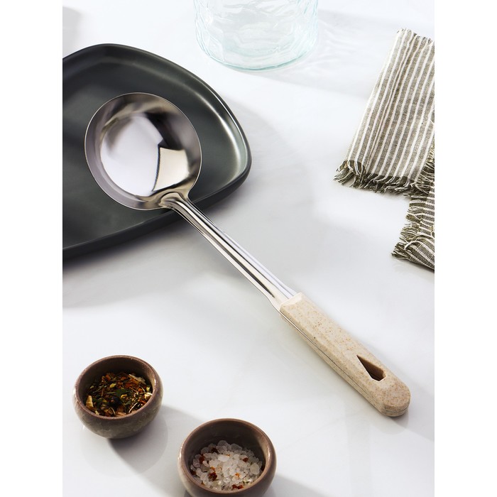 Половник из нержавеющей стали Доляна «Соната», 150 мл, 34 см - Фото 1