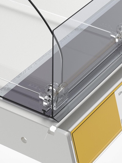 Ограничитель передний пластиковый самоклеящийся с Т-профилем, 1000×66×80 мм, прозрачный