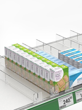 Пластиковый обламывающийся разделитель высотой 30 мм с передним ограничителем 35 мм, L=185-385 мм (10 шт)