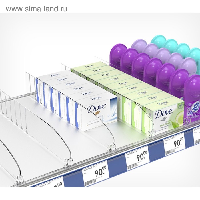 

Пластиковый разделитель без ограничителя, 185-385×20×60 мм, прозрачный