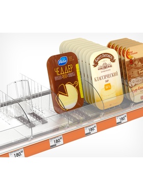 Пластиковый разделитель высотой 120 мм, L=285-485 мм, прозрачный