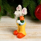 Сувенир керамика "Нарядный мышь с розой" 10,2х4,5х3,7 см - Фото 2