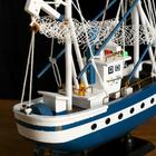 Корабль сувенирный «Ида», малый, голубые борта, сетка - Фото 5
