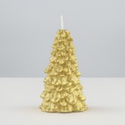 Свеча новогодняя "Ёлка" 10х5см, золото - фото 11674646