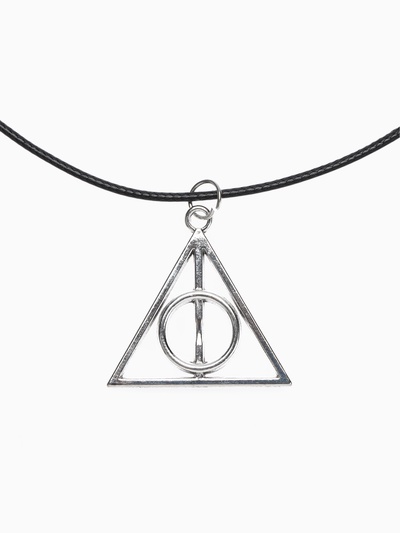 Кулон-оберег на шнурке «Дары смерти», цвет чернёное серебро на чёрном шнурке, 42 см