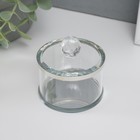 Шкатулка стекло с металлическим ободком "Серебро" 7х6,5х6,5 см - Фото 2