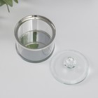 Шкатулка стекло с металлическим ободком "Серебро" 7х6,5х6,5 см - Фото 4