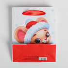 Пакет ламинированный вертикальный «Мышка с подарком», S 12 × 15 × 5.5 см - Фото 4