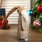 Сувенир полистоун "Дед Мороз в вязаном кафтане и кожаном колпаке" 32х8,5х9,5 см - фото 39157379