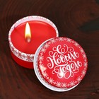 Новогодняя свеча в железной банке «С Новым годом», аромат вишня, диам. 4,8 см - фото 8863809
