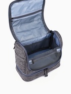 Косметичка, 2 отдела на молниях, с ручкой, серая - Фото 3