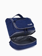 Косметичка - несессер дорожная на молнии, с крючком, с ручкой, с отделами, синий - Фото 4