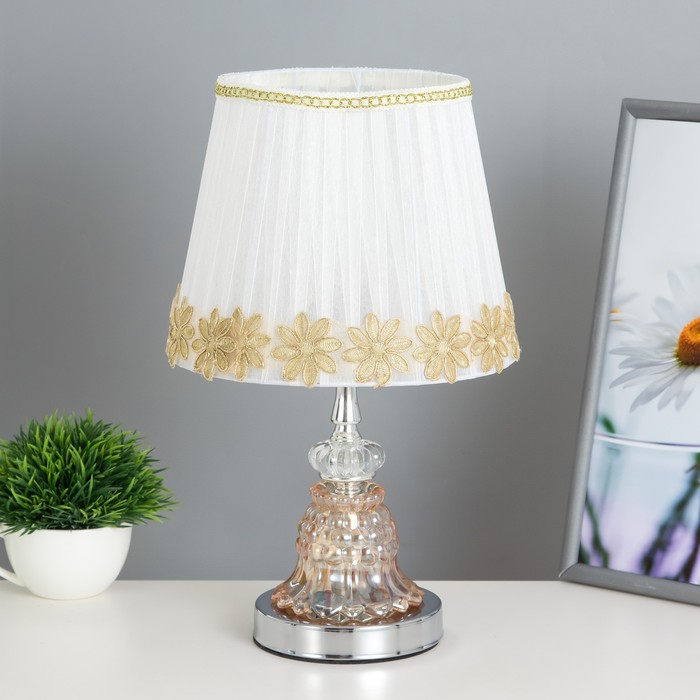 Лампа настольная с подсветкой RGB «Арион» 1×40 Вт Е27 220 В хром 21×21×35 см. - Фото 1