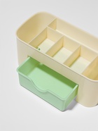 Органайзер для хранения косметики, 6 секций, с ящиком, 21×10.5×9 см, бежевый, зелёный - Фото 5