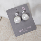 Серьги с жемчугом «Великолепие» два круга, цвет белый в серебре - Фото 5