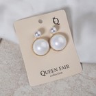 Серьги с жемчугом «Великолепие» два круга, цвет белый в золоте - Фото 5