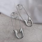 Серьги булавки «Модерн», цвет серебро - Фото 4