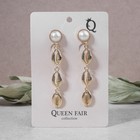 Серьги с жемчугом «Ракушки», цвет белый в золоте - Фото 2