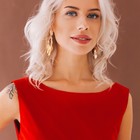 Серьги висячие со стразами «Глянец» капля, цвет белый в золоте - Фото 3