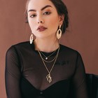 Серьги висячие со стразами «Глянец» эллипс, цвет белый в золоте - Фото 3