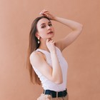 Серьги с жемчугом «Фемида», цвет белый в матовом золоте - Фото 4