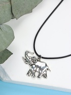 Кулон на шнурке «Слон», цвет чернёное серебро на чёрном шнурке, 42 см - фото 40506910