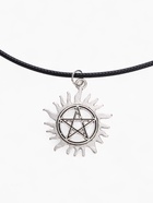 Кулон на шнурке «Пентаграмма» в солнце, цвет чернёное серебро на чёрном шнурке, 42 см - фото 40506918