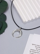 Кулон на шнурке «Рог Хорн», цвет чернёное серебро на чёрном шнурке, 42 см - фото 60780704