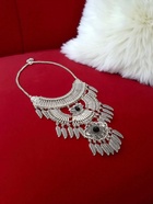 Колье «Одиссея» перья, чёрное в чернёном серебре, 42 см - Фото 7