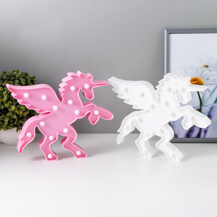 Ночник "Единорог с крыльями" 14хLED батарейки 2хАА МИКС 29х3,5х28 см. - Фото 1