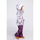 Комплект зимний для девочки, цвет фиолетовый/принт цветы, рост 104 - Фото 5