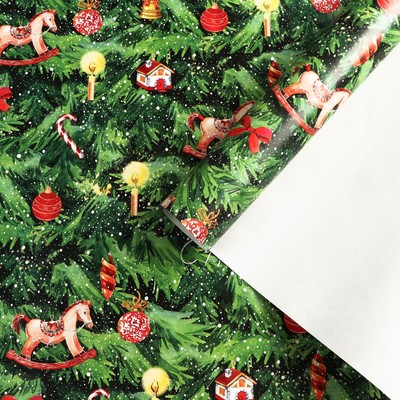 Бумага упаковочная глянцевая «Новогодняя ёлка», 70 × 100 см